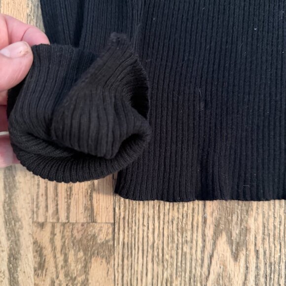 Ralph Lauren Jeans Company Women Black Sweater w leather accents S - Picture 5 of 7